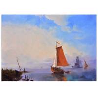 تابلو رنگ روغن روی بوم مدل دریا