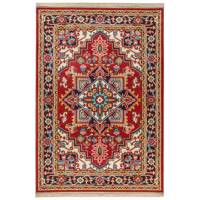 فرش ماشینی سهند کد B045.BJ طرح هریس زمینه قرمز Sahand Model Heris Mechine Made Carpet Code B045.BJ Red