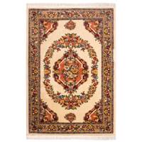 فرش ماشینی پاتریس طرح گلاب زمینه کرم