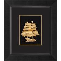 تابلوی طلاکوب زرسام طرح Multiple Ships Sail Vertival سایز 40 × 35 سانتی متر Zarsam Multiple Ships Sail Vertival Golden Tableau Size 35 x 40 cm