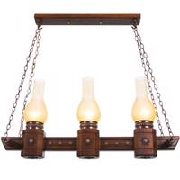 چراغ آویز دارکار مدل روستیک 3 شعله خطی کد 125 Darkar 125 Rostic Linear Three Branches Hanging Lamp