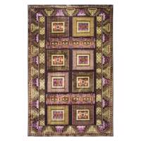 فرش ماشینی پرسان کد FSM-C1405 زمینه قهوه ای