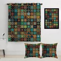 پرده رنس مدل S2-41076 به همراه تابلو و کوسن - Rence S2-41076 Curtain with Tableau and Cushion