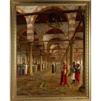 تابلو گالری هنری پیکاسو طرح نماز در مسجد قاب طلایی