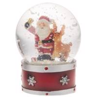 گوی برفی شیشه‌ای هستی لاکسی مدل بابانوئل و گوزن سایز متوسط Hostiluxi 287-3 Santa Claus Globe Size Medium