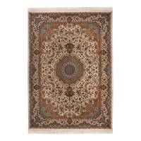 فرش ماشینی بزرگمهر طرح طراوت کد FR134 زمینه کرم