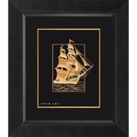 تابلوی طلاکوب زرسام طرح Multiple Ships Sail سایز 40 × 35 سانتی متر Zarsam Multiple Ships Sail Golden Tableau Size 35 x 40 cm