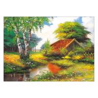 تابلو شاسی ونسونی طرح Painting Village سایز 50x70 Wensoni Painting Village Size 50 x 70