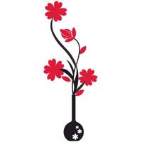 استیکر لوکس طلائی مدل گلدان ساده - LuxeTalaei vase and flower Acrylic model wooden sticker