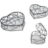 قفس قلب 3 تیکه توری Decorative Grid Heart Cage 3 Pieces