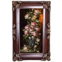 تابلو فرش دستبافت سرزمین فرش طرح گل سطونی کد 207056