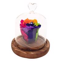 جعبه گل ماندگار گیتی باکس مدل رز جاودان 7 رنگ مینا Gitibox Mina 7 Color Preserved Rose Flower Box