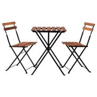 میز ناهارخوری 2 نفره ایکیا مدل TARNO IKEA Table 2 chairs Black acacia steel greybrown