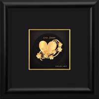 تابلوی طلاکوب زرسام طرح قلب و گل سایز 25 × 25 سانتی متر Zarsam Heart And Flower Golden Tableau Size 25 x 25 cm