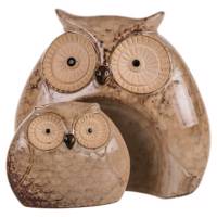 مجسمه سرامیکی مدل جغد ایستاده و بچه کد 111A Owl And Baby Owl 111A Decorative Ceramic Statue