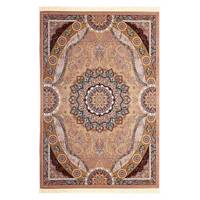 فرش ماشینی دربار طرح کرشمه کد FR40 زمینه گردویی