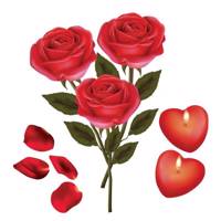 استیکر دیواری سه بعدی ژیوار طرح رز های قرمز Zhivar Red Roses Flowers 3D Wall Sticker