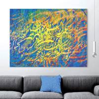 تابلو بوم خط روزتو طرح باغ نو ROUZETO Baghe no Canvas