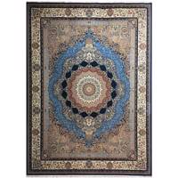 فرش ماشینی عظیم زاده طرح فرناز گل برجسته کد 9010