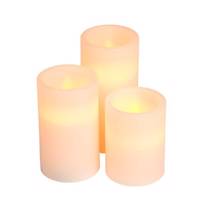 شمع بدون شعله کالیفرنیا کندل مدل SM-2004 با رایحه وانیل بسته 3 عددی California Candle SM-2004 Flameless LED Candle Set With Vanilla Scent Pack of 3