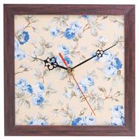 ساعت دیواری عقربه ای 20 × 20 طرح پارچه نقش 20 با قاب قهوه ای کد WEW 51 020 WeWatch WEW 51 020 WallClock